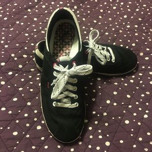 ☀️Cute Black keds with white and pink accents